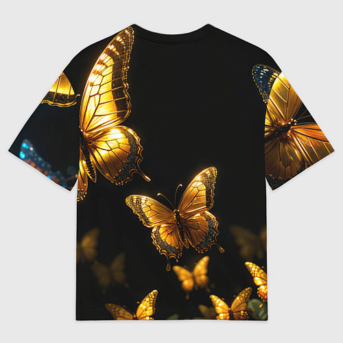 Мужская футболка оверсайз Девушка королева бабочек / 3D-принт – фото 2