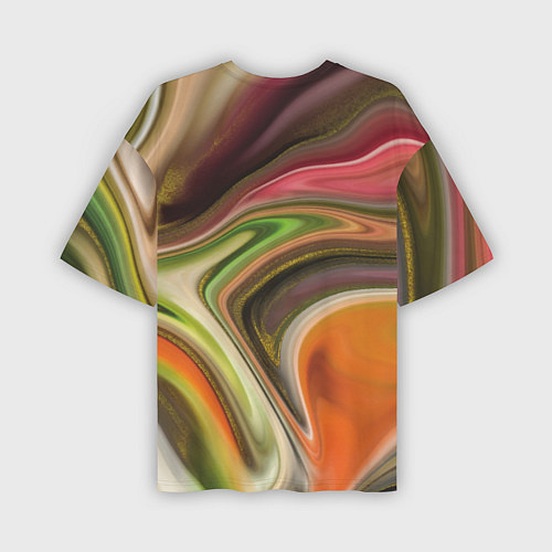 Мужская футболка оверсайз Waves colors / 3D-принт – фото 2