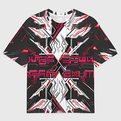 Футболка оверсайз мужская Кибернетические знаки, цвет: 3D-принт