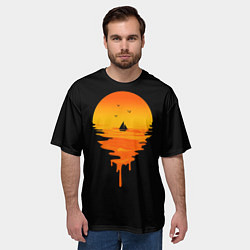 Футболка оверсайз мужская Лавовый закат, цвет: 3D-принт — фото 2