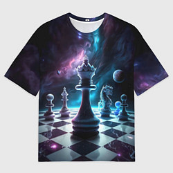 Мужская футболка оверсайз Космические шахматы