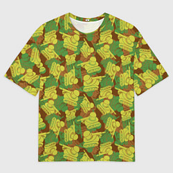 Мужская футболка оверсайз Танчики - камуфляж