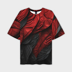 Мужская футболка оверсайз Red black texture