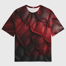 Мужская футболка оверсайз Black red texture