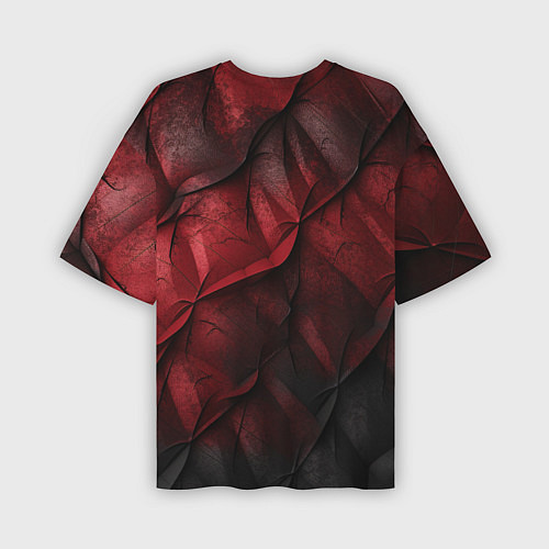 Мужская футболка оверсайз Black red texture / 3D-принт – фото 2