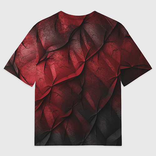 Мужская футболка оверсайз Black red texture / 3D-принт – фото 2