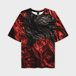 Мужская футболка оверсайз Black red texture