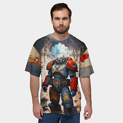Футболка оверсайз мужская Космодесант - Warhammer 40k, цвет: 3D-принт — фото 2