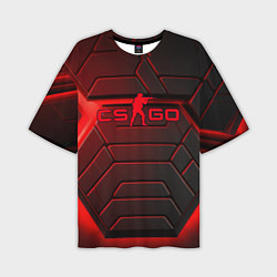 Мужская футболка оверсайз Red neon CS GO