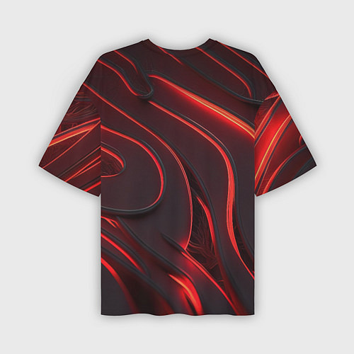 Мужская футболка оверсайз CSGO red abstract / 3D-принт – фото 2