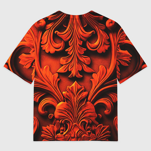 Мужская футболка оверсайз Объемные оранжевые узоры / 3D-принт – фото 2