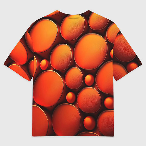 Мужская футболка оверсайз Оранжевы е круглые плиты / 3D-принт – фото 2