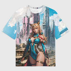 Мужская футболка оверсайз Девушка с экстрасенсорными способностями