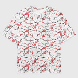 Мужская футболка оверсайз Паттерн веток с цветами сакуры