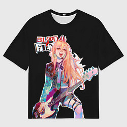 Футболка оверсайз мужская Пауэр с гитарой - Человек бензопила, цвет: 3D-принт