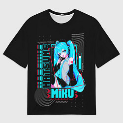 Мужская футболка оверсайз Девочка Хацуне Мику