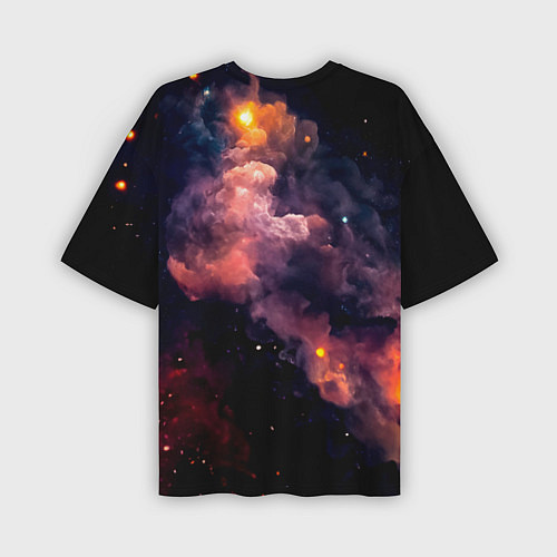 Мужская футболка оверсайз Космический звездный медведь / 3D-принт – фото 2