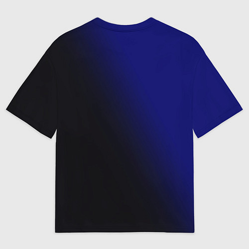 Мужская футболка оверсайз Градиент ультрамарин / 3D-принт – фото 2