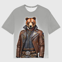 Мужская футболка оверсайз Cool bear - steampunk - neural network