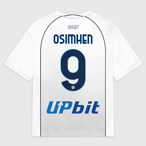 Мужская футболка оверсайз Виктор Осимхен Наполи форма 2324 гостевая / 3D-принт – фото 2