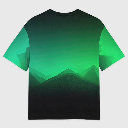Мужская футболка оверсайз CS GO green black background / 3D-принт – фото 2