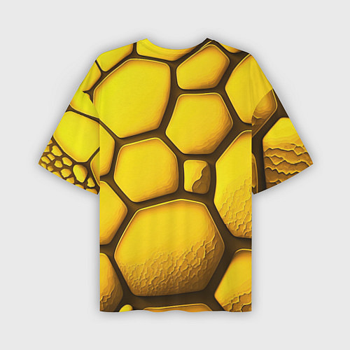 Мужская футболка оверсайз Желтые объемные плиты / 3D-принт – фото 2
