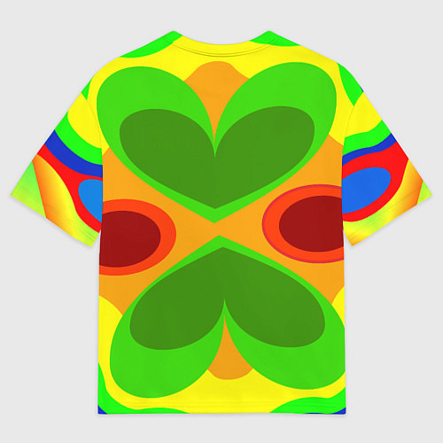Мужская футболка оверсайз Цветные плавные фигуры / 3D-принт – фото 2