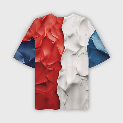 Мужская футболка оверсайз Текстура пластилина белая синяя красная / 3D-принт – фото 2