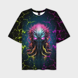 Мужская футболка оверсайз Alien - neon style