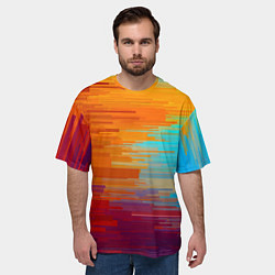 Футболка оверсайз мужская Цветной глитч, цвет: 3D-принт — фото 2