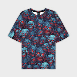 Мужская футболка оверсайз Monster skulls pattern