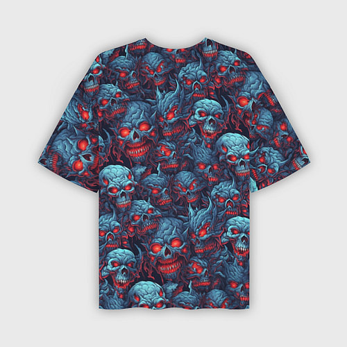 Мужская футболка оверсайз Monster skulls pattern / 3D-принт – фото 2