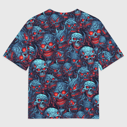 Мужская футболка оверсайз Monster skulls pattern / 3D-принт – фото 2