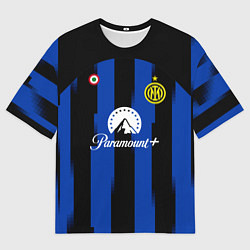 Футболка оверсайз мужская Лаутаро Мартинес Интер форма 2324 домашняя, цвет: 3D-принт