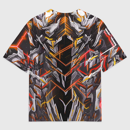 Мужская футболка оверсайз Киберпанк доспехи красные / 3D-принт – фото 2