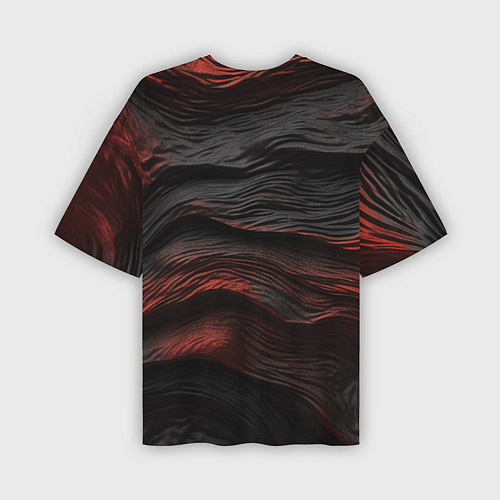 Мужская футболка оверсайз Black red texture / 3D-принт – фото 2