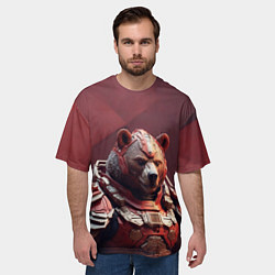 Футболка оверсайз мужская Бронированный медведь, цвет: 3D-принт — фото 2