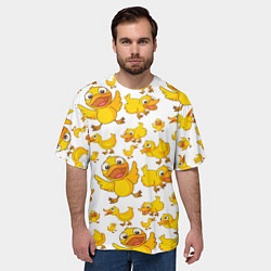 Футболка оверсайз мужская Yellow ducklings, цвет: 3D-принт — фото 2