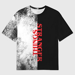 Футболка оверсайз мужская Stranger things BW, цвет: 3D-принт