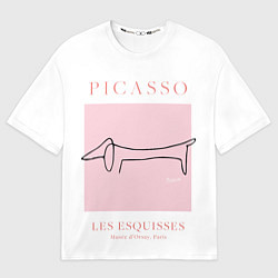 Футболка оверсайз мужская Собака - Пабло Пикассо, цвет: 3D-принт
