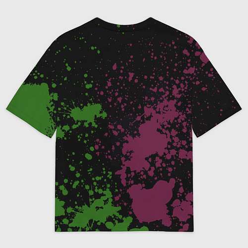 Мужская футболка оверсайз Кислотный череп в краске / 3D-принт – фото 2