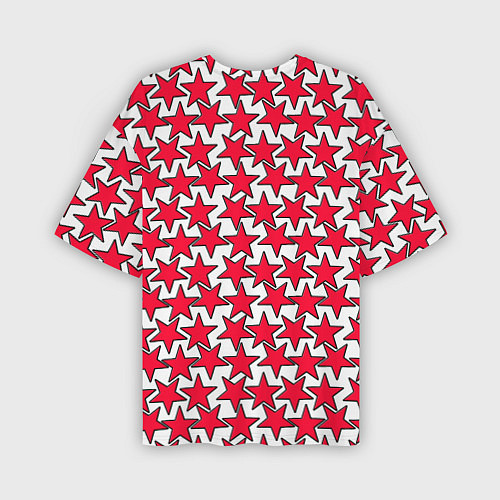 Мужская футболка оверсайз Ретро звёзды красные / 3D-принт – фото 2