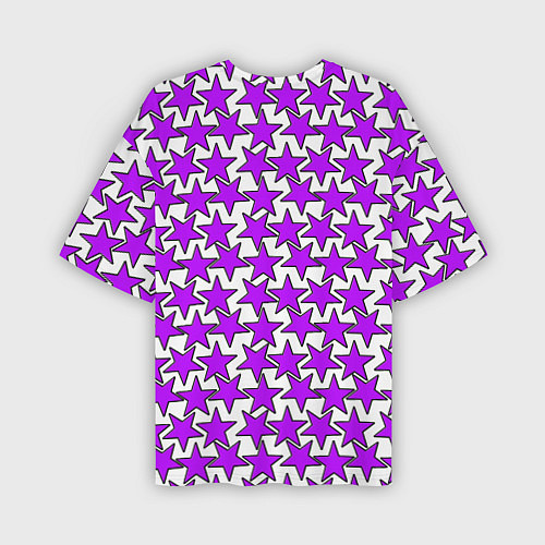 Мужская футболка оверсайз Ретро звёзды фиолетовые / 3D-принт – фото 2