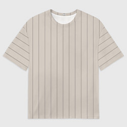 Мужская футболка оверсайз Вертикальные полосы бежевый