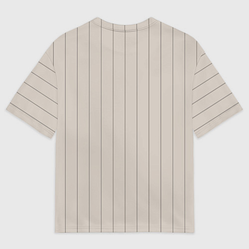 Мужская футболка оверсайз Вертикальные полосы бежевый / 3D-принт – фото 2