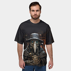 Футболка оверсайз мужская Механический чумной доктор, цвет: 3D-принт — фото 2