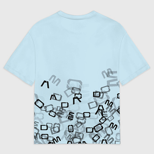 Мужская футболка оверсайз Omoda letters pattern / 3D-принт – фото 2