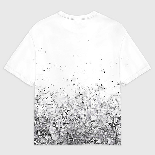 Мужская футболка оверсайз Абстрактный геометрический фон с трещинами и брызг / 3D-принт – фото 2