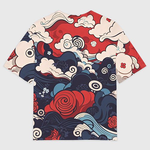 Мужская футболка оверсайз Узоры в Японском стиле / 3D-принт – фото 2