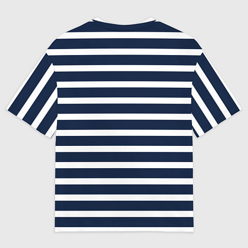 Мужская футболка оверсайз Широкие тёмно-синие полосы / 3D-принт – фото 2